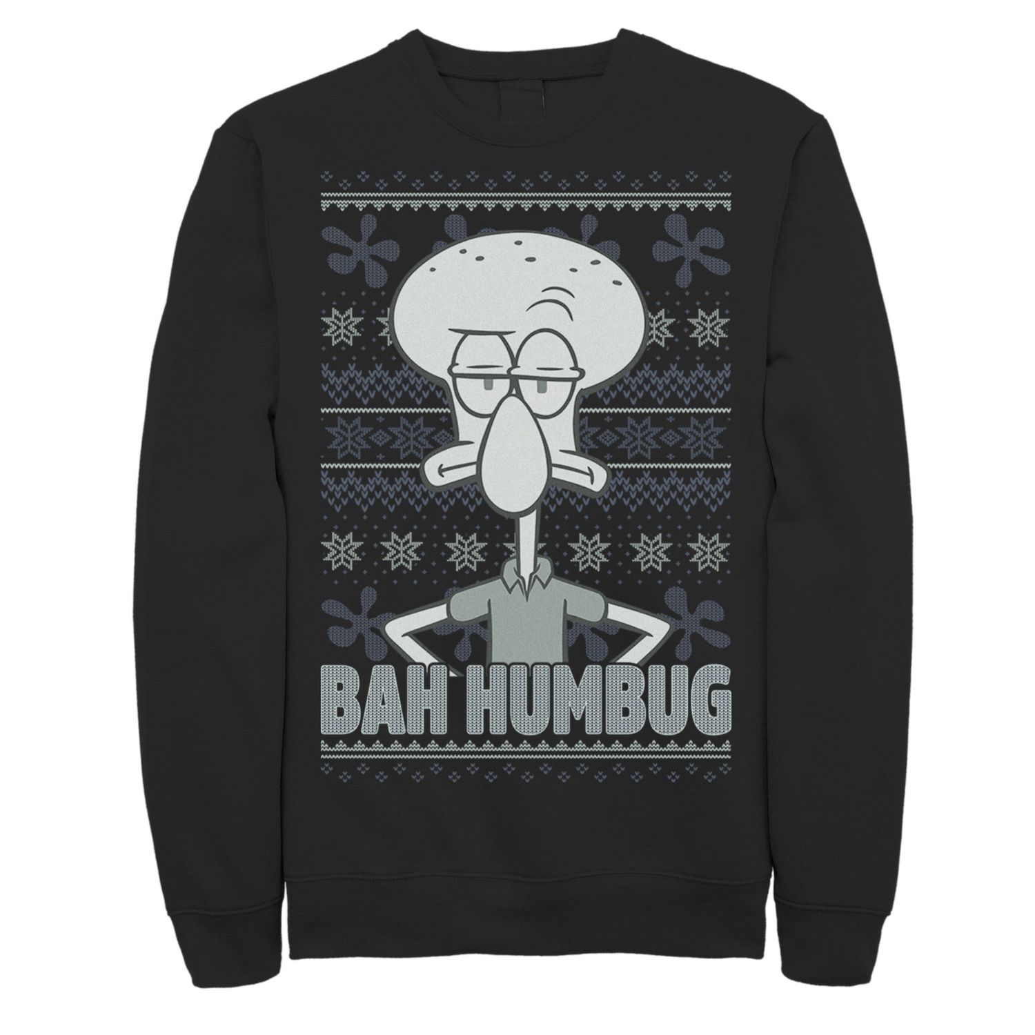 Мужской флисовый пуловер с рисунком «Губка Боб Квадратные Штаны» «Squidward Bah Humbug Ugly Christmas» Nickelodeon