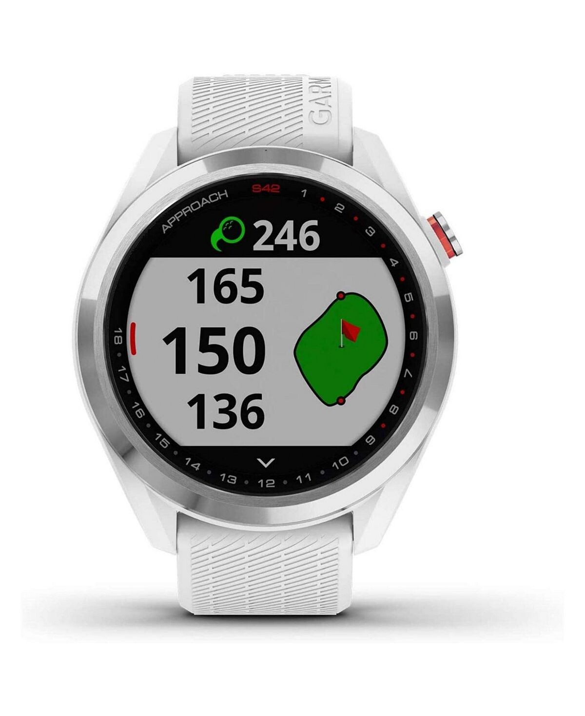 

Часы унисекс Approach S42, серебристый оттенок, белый металлический ремешок, 45 мм Garmin