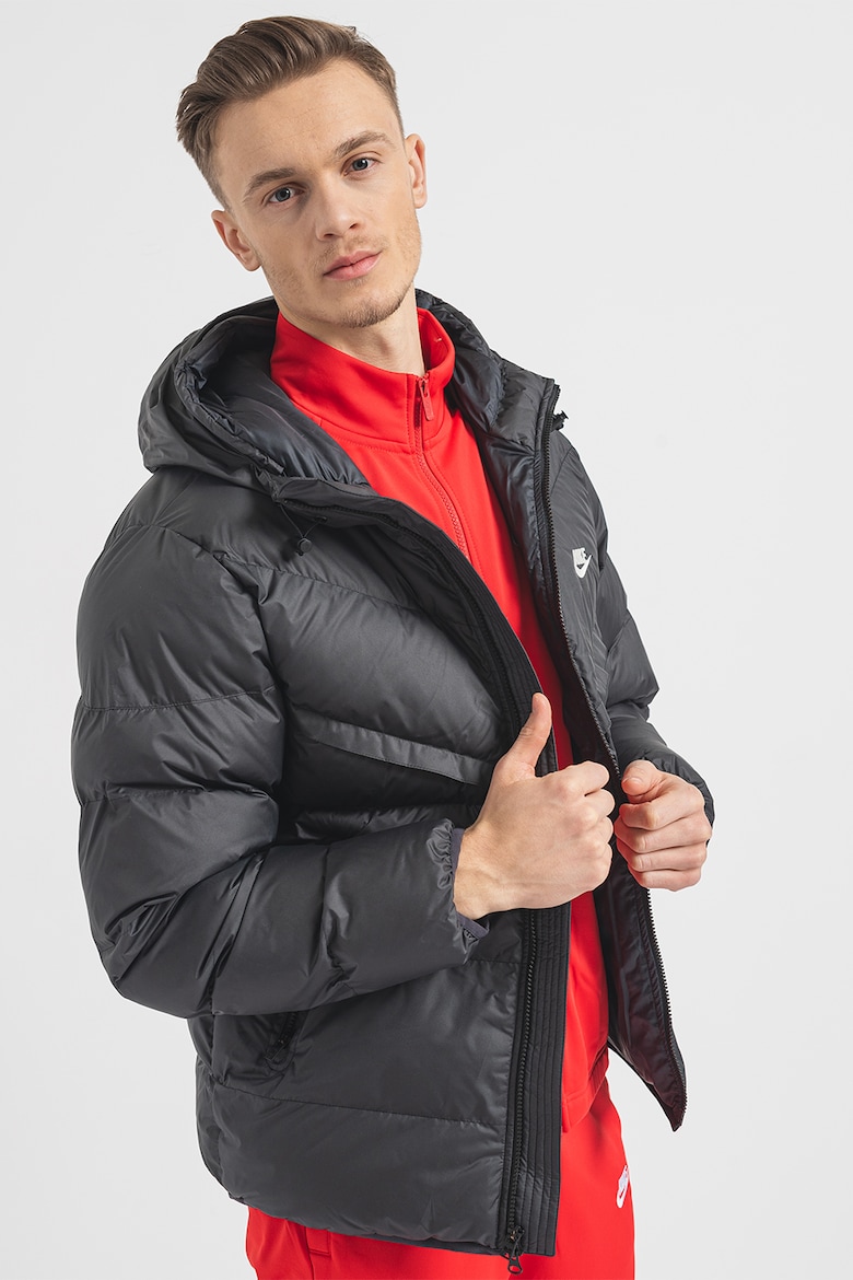 Утепленная зимняя куртка Windrunner с капюшоном Nike, черный