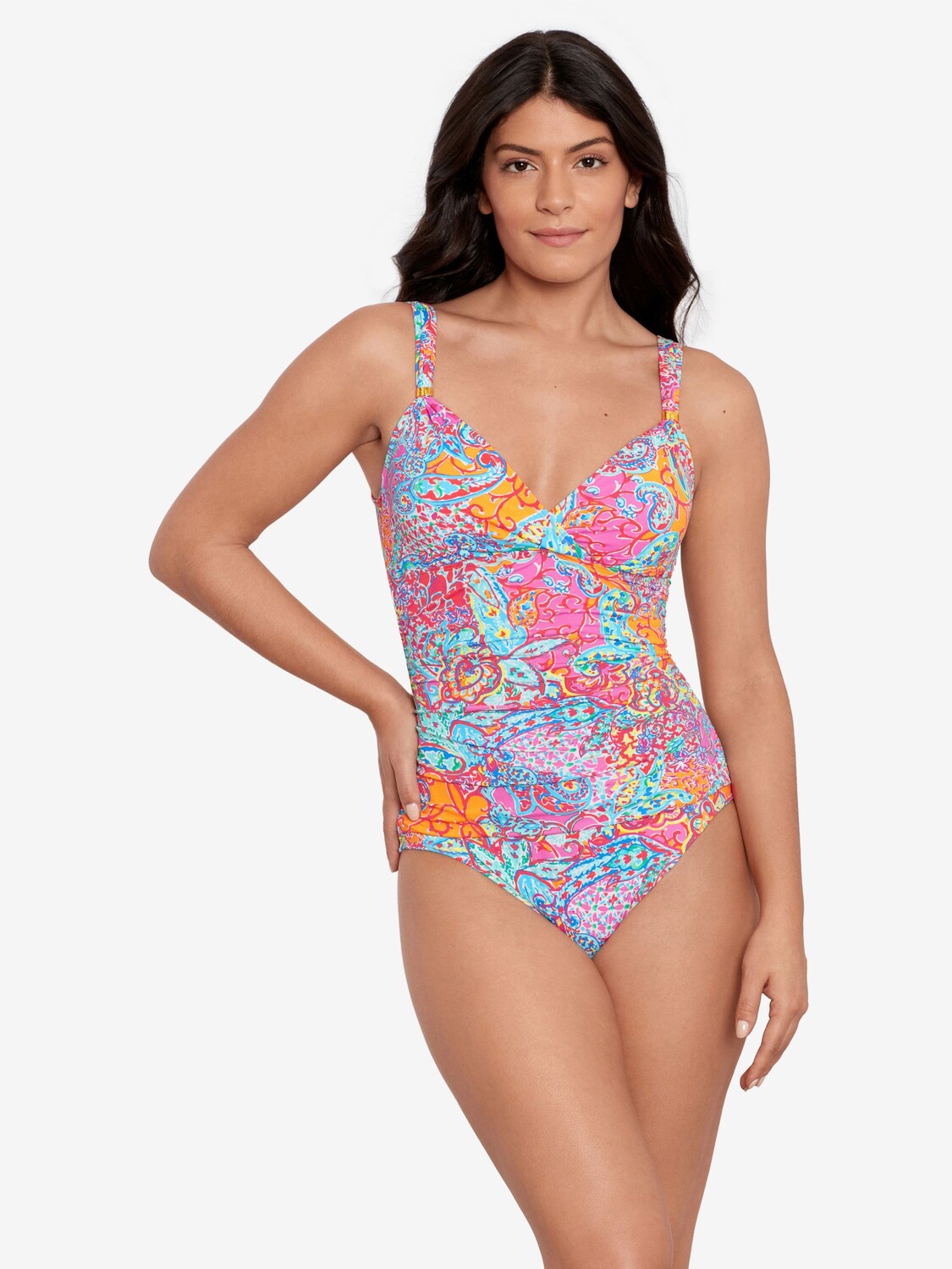 

Lauren Ralph Lauren Купальник Surplice в стиле пэчворк, разноцветный