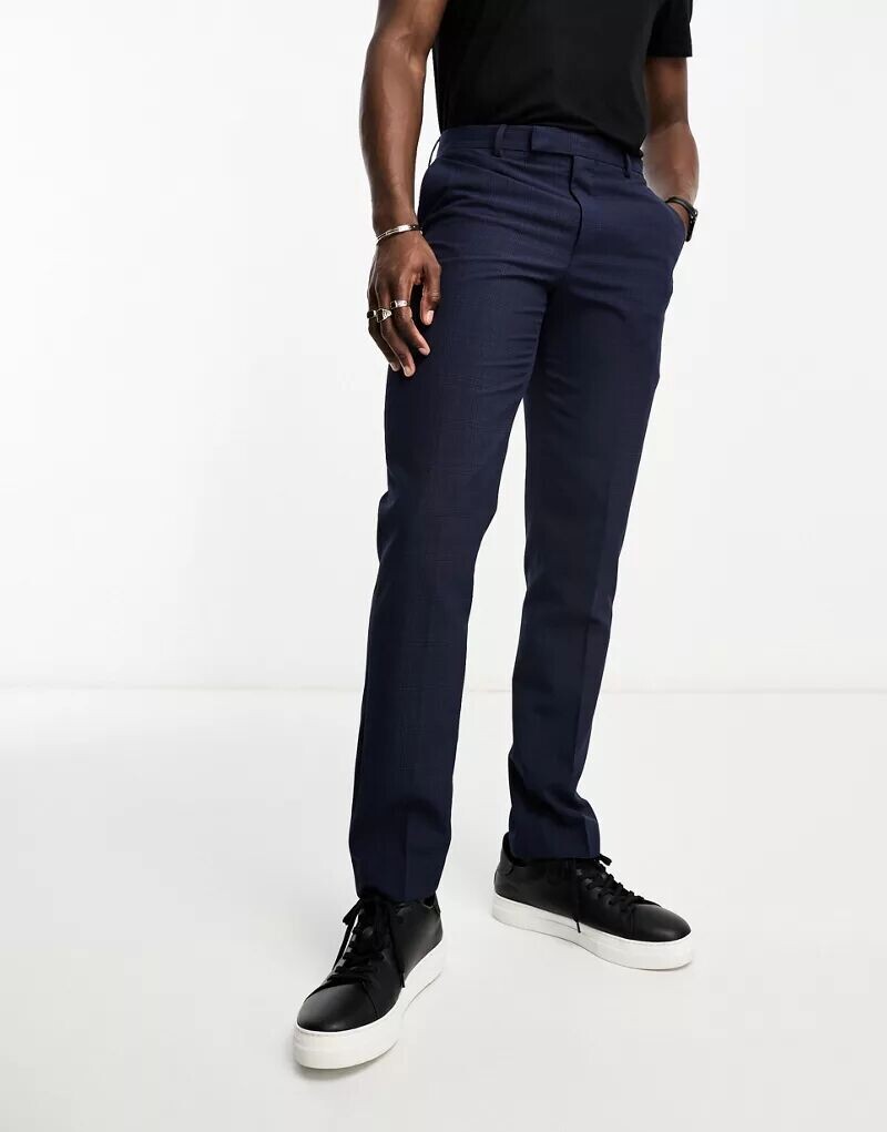 

Темно-синие костюмные брюки в клетку Original Penguin
