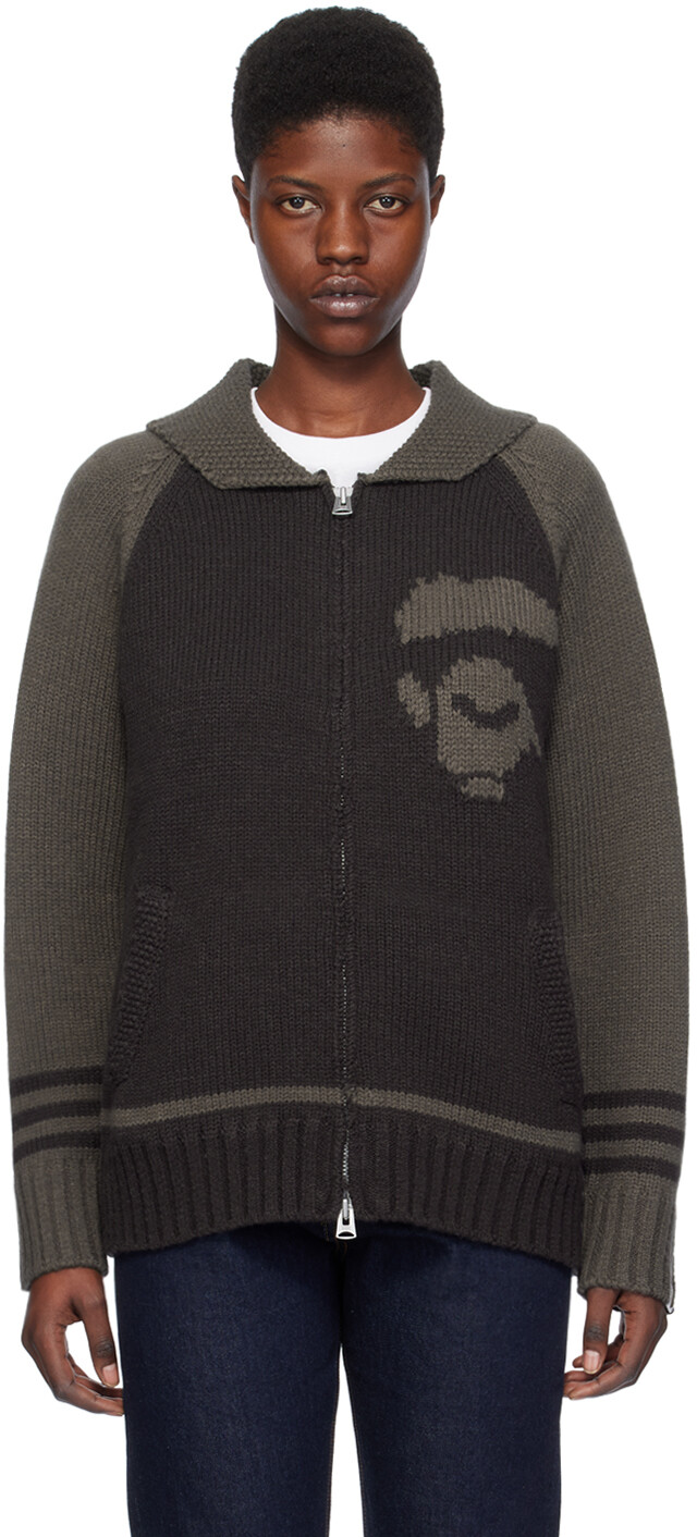 

Черный свитер интарсии Bape