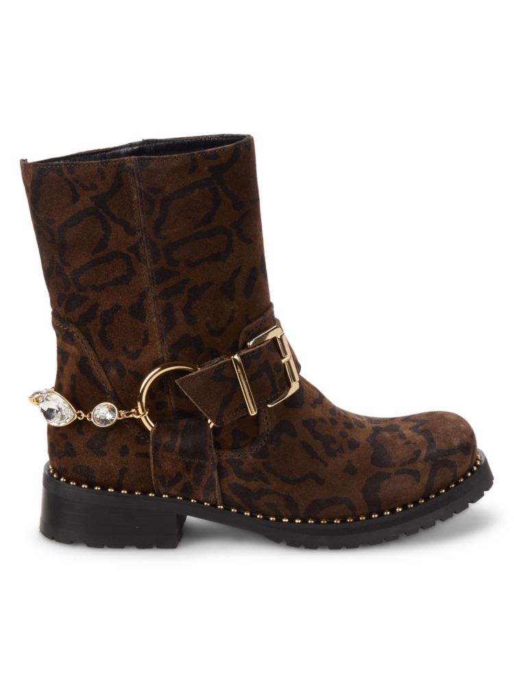 цена Замшевые байкерские ботинки Blake со змеиным принтом Sophia Webster, цвет Leopard