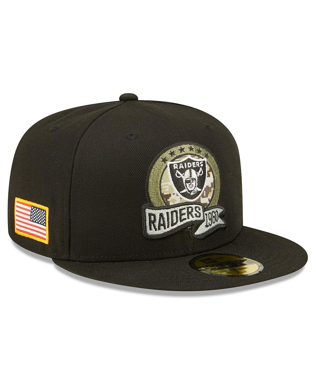 

Мужская черная приталенная кепка Las Vegas Raiders 2022 Salute To Service 59FIFTY New Era