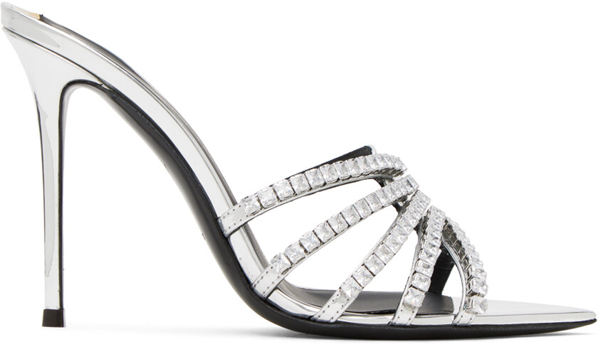 

Серебряные босоножки на каблуке Intriigo Giuseppe Zanotti