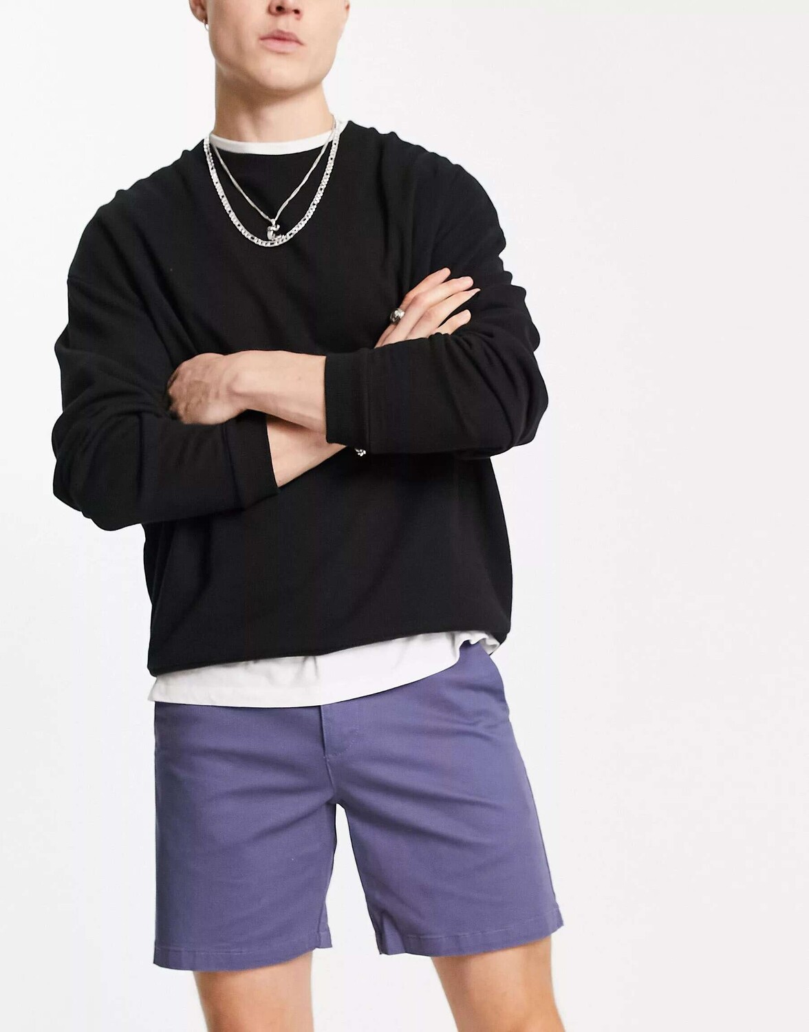 

Синие узкие шорты чинос New Look