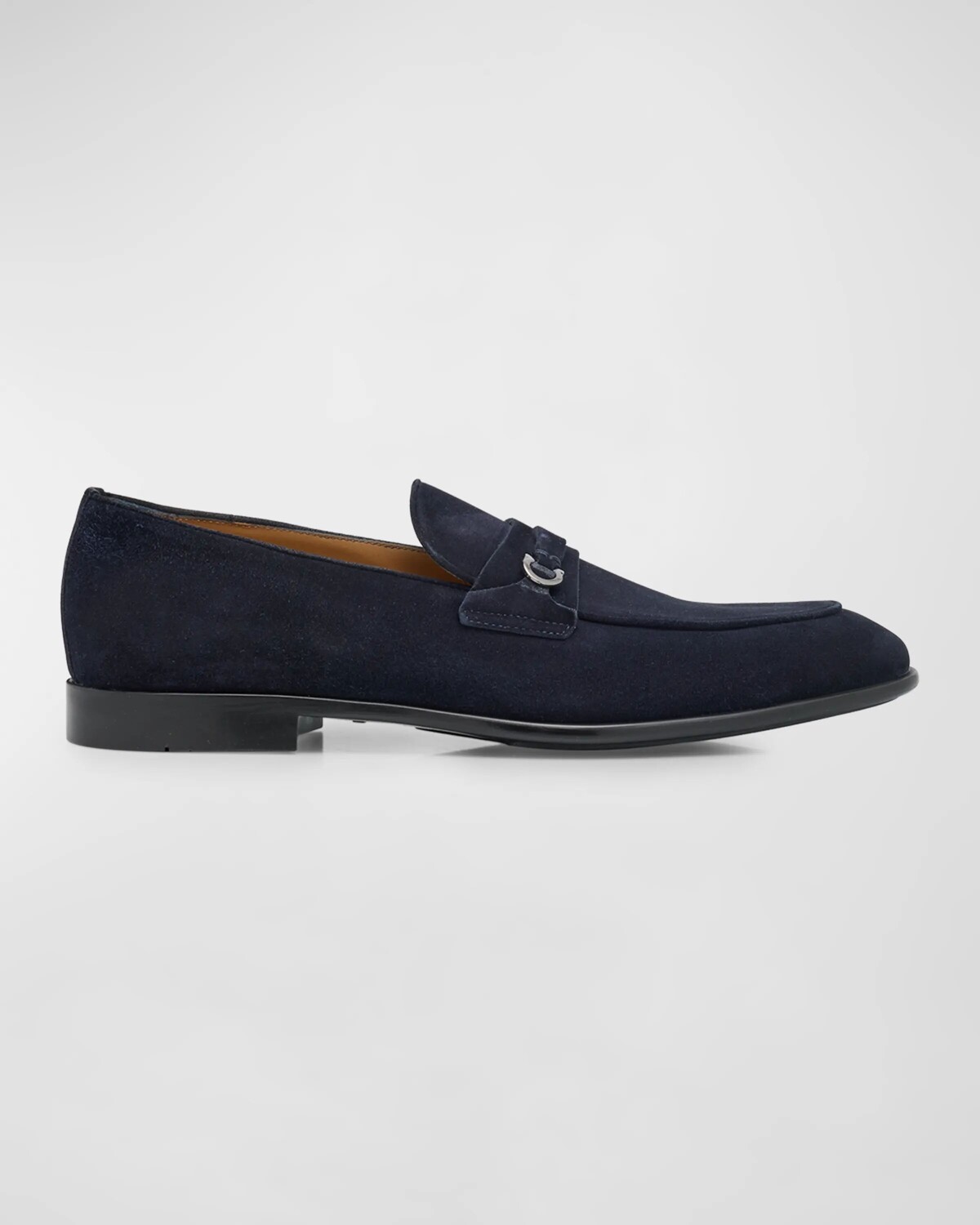 

Мужские замшевые лоферы Desio Gancio Ferragamo, цвет Midnight