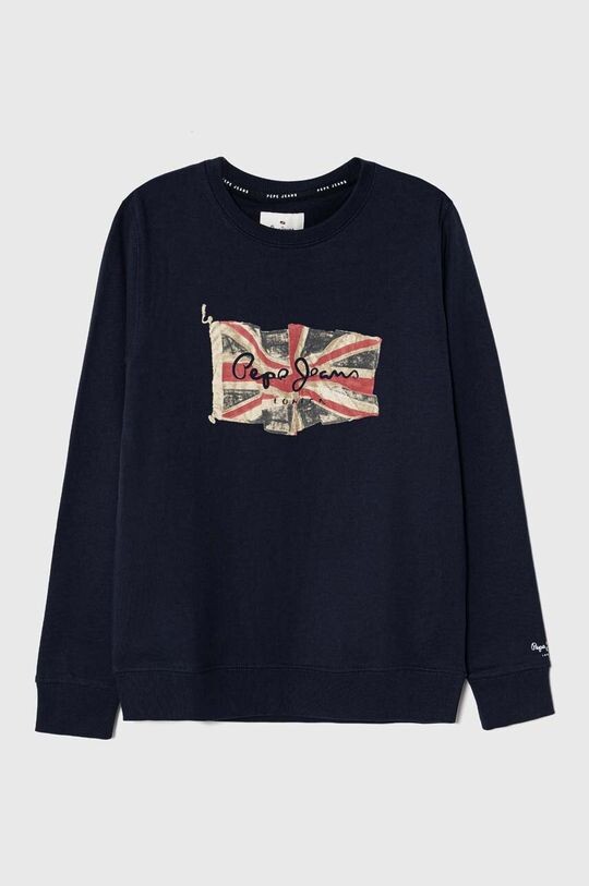 

Детская хлопковая толстовка Pepe Jeans, темно-синий