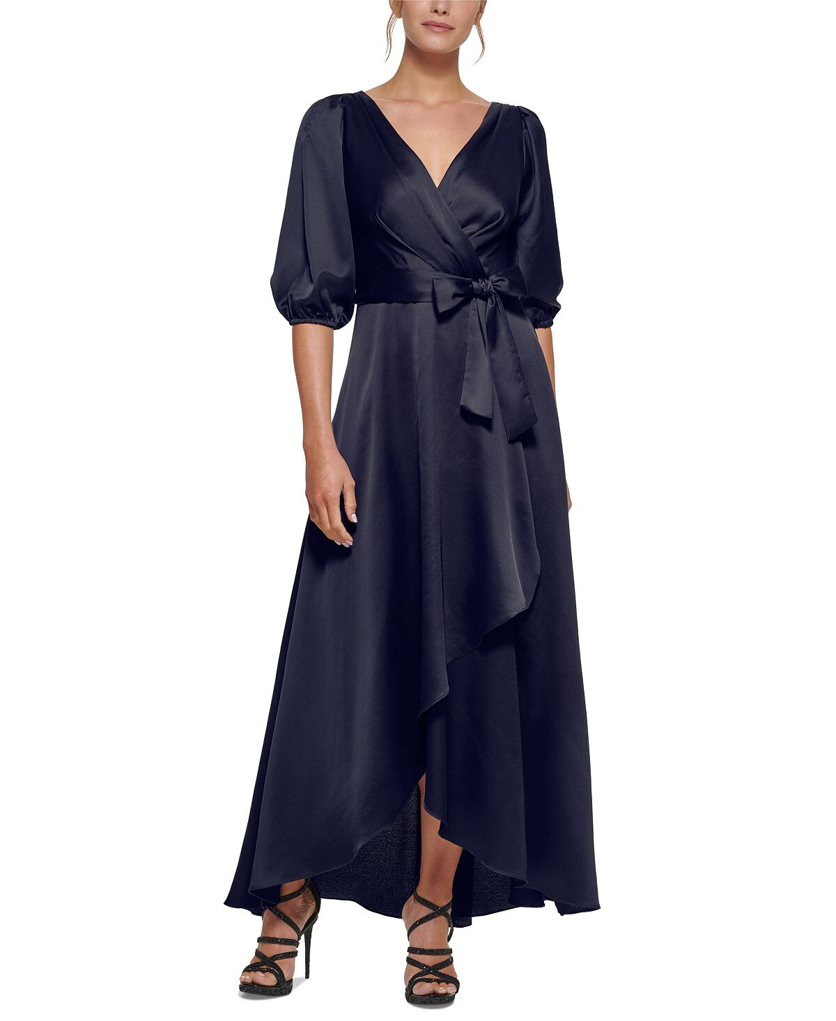 

Атласное платье с объемными рукавами DKNY