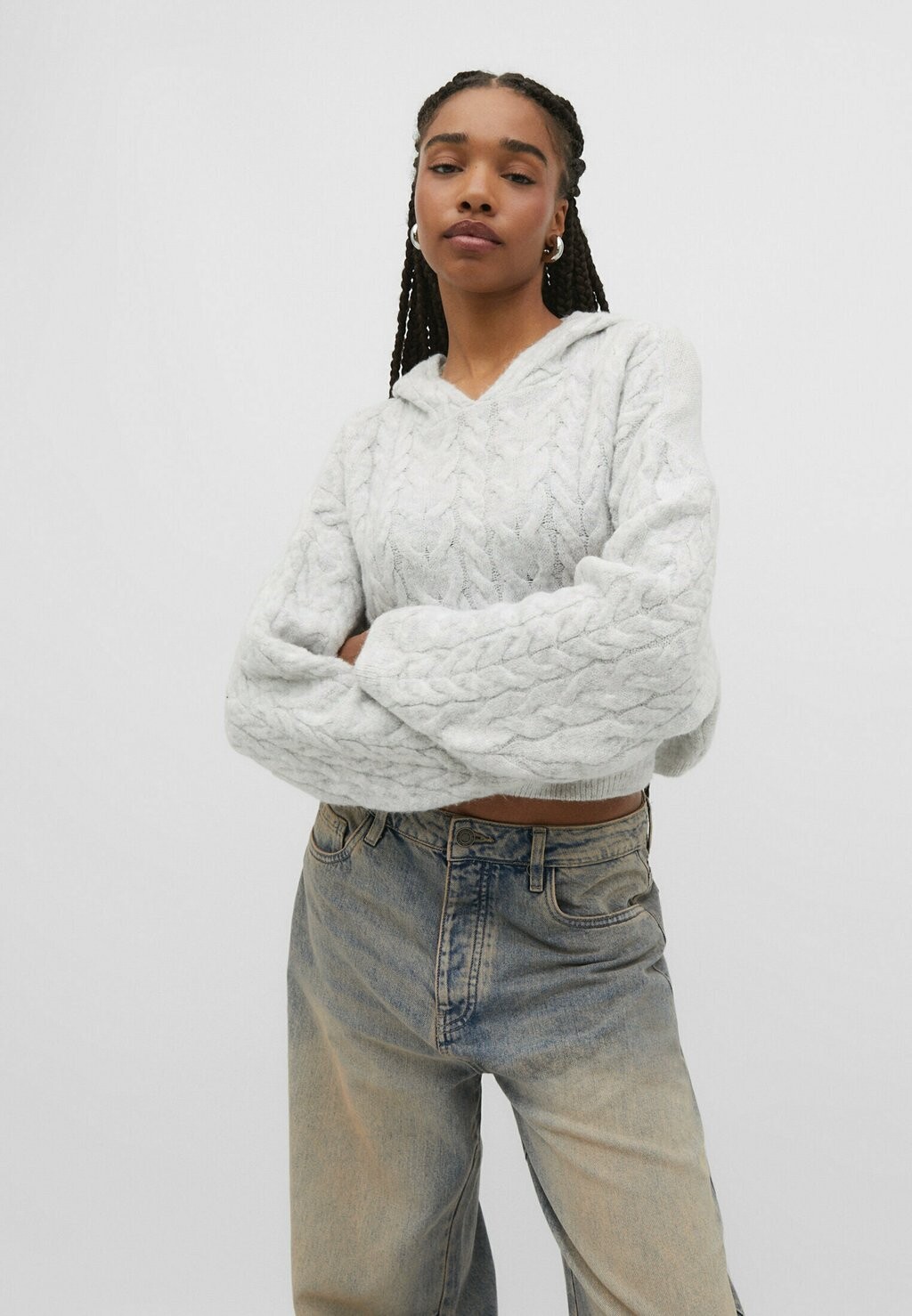 

Толстовка Cable Stradivarius, цвет grey