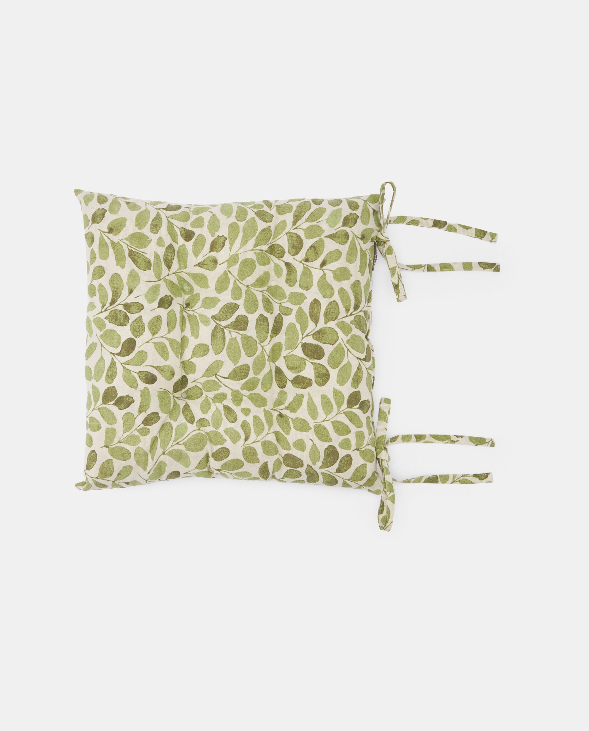 Подушка на стул из органического хлопка с листвой, оливково-зеленый модель конструкции с плоской крышкой корд müller headwear оливково зеленый