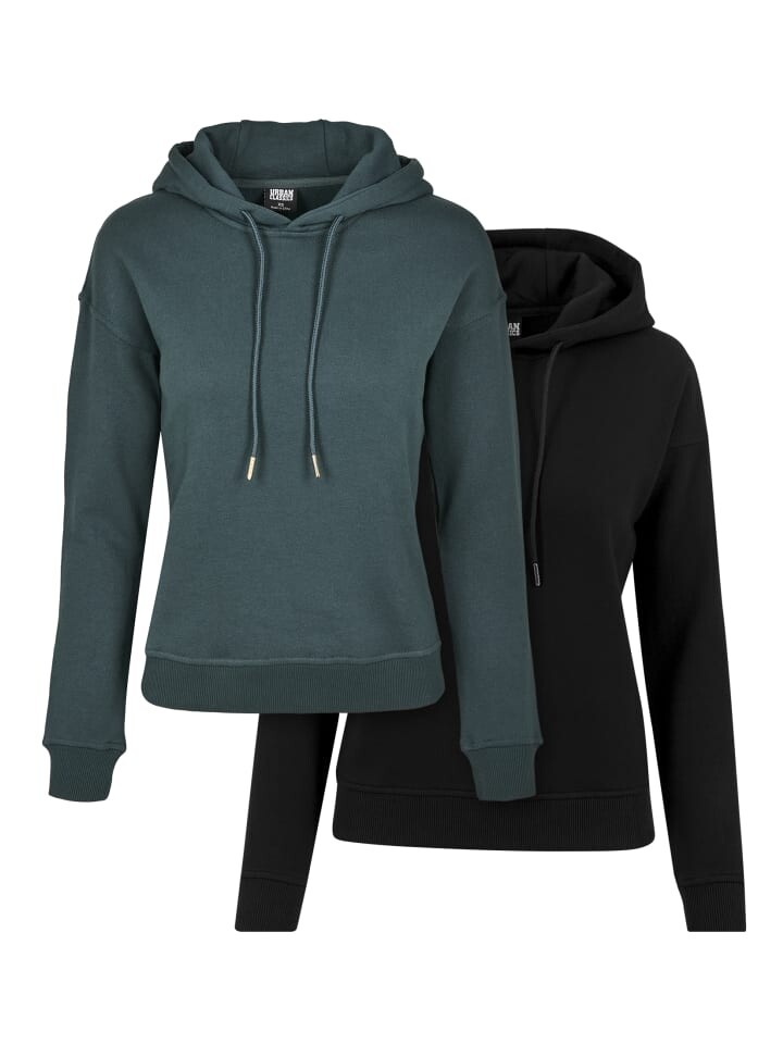 

Толстовка Urban Classics, цвет black+bottlegreen