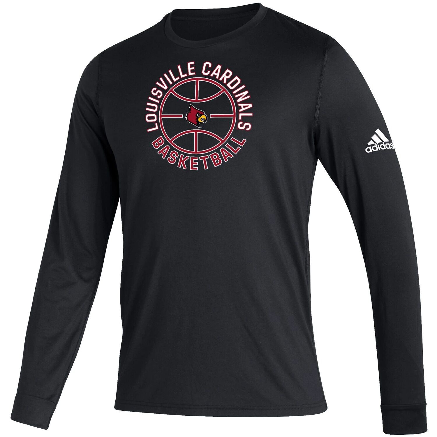 

Мужская черная футболка с длинным рукавом Louisville Cardinals Locker Room On Point Creator adidas, Черный