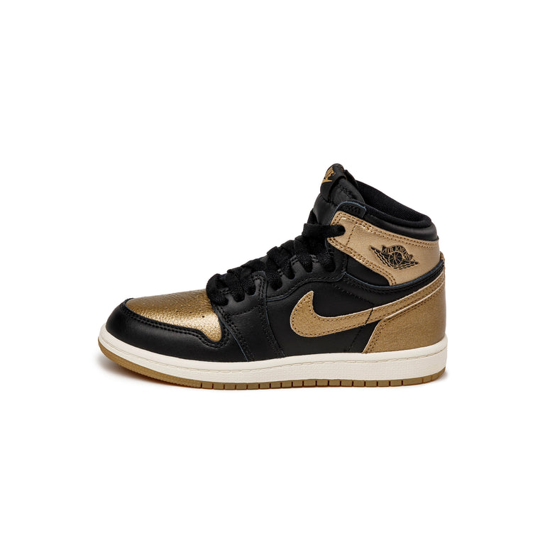 

Кроссовки nike air 1 retro high og *black and gold* *ps* Jordan, черный