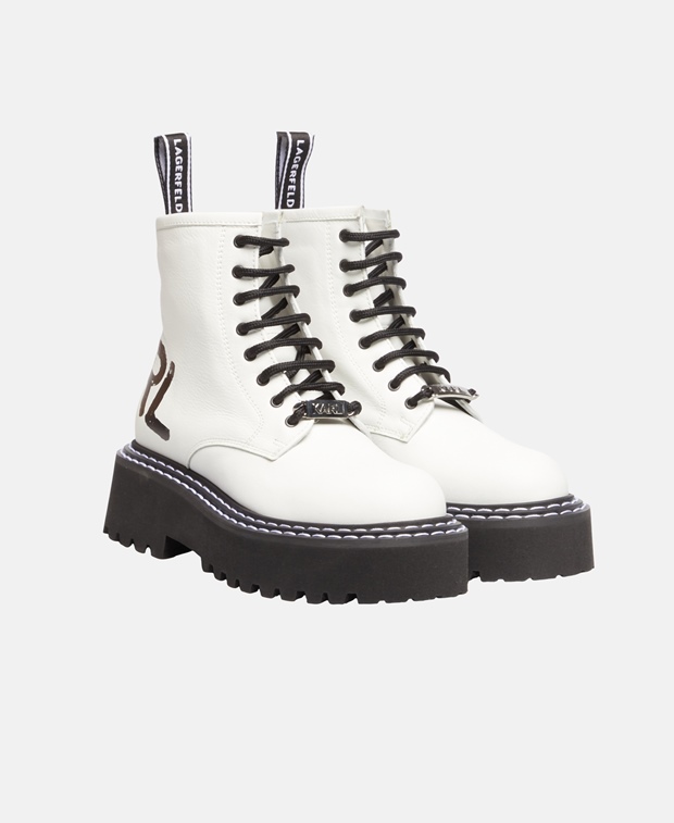 Ботинки на шнуровке , белый Karl Lagerfeld