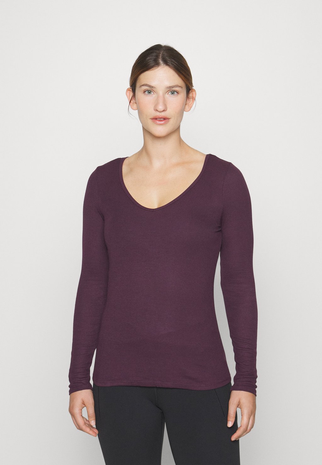 Рубашка с длинным рукавом V NECK GAP, цвет deep rich purple