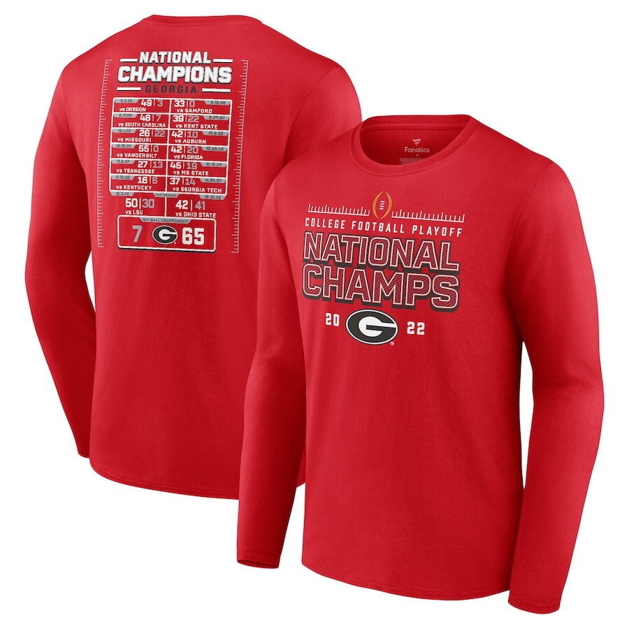 

Футболка с длинным рукавом Fanatics Branded Georgia Bulldogs, красный