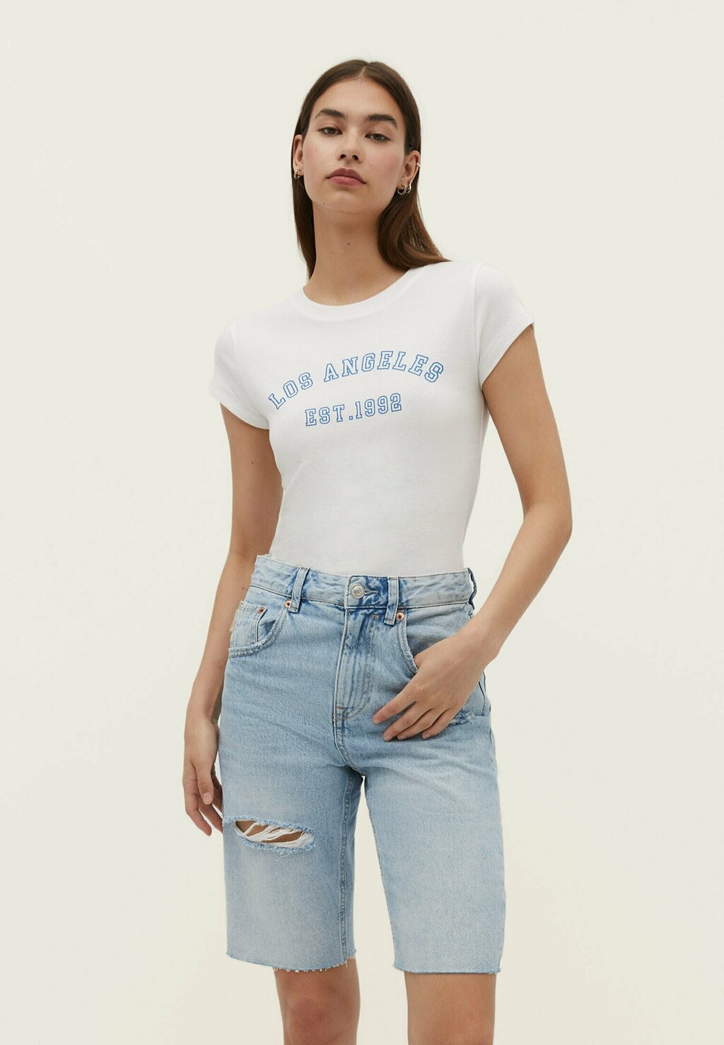 

Футболка с принтом Stradivarius