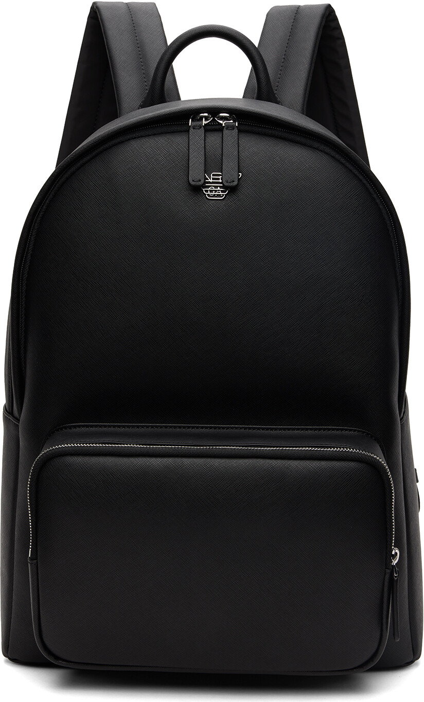 

Черный рюкзак с логотипом Emporio Armani