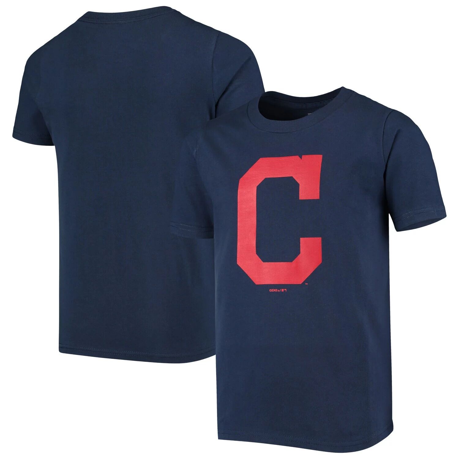 

Молодёжная футболка с логотипом команды Cleveland Indians Primary Navy Outerstuff