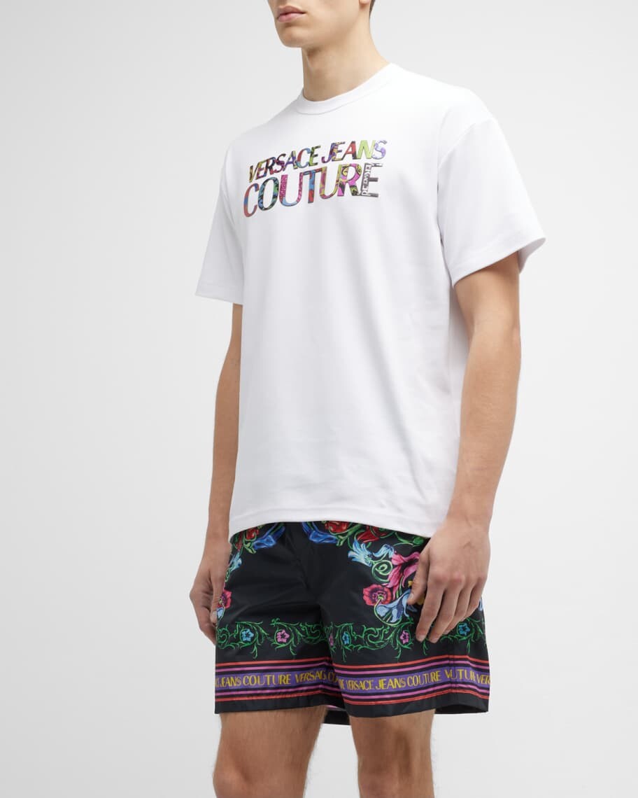 

Мужская многоцветная футболка с логотипом Versace Jeans Couture