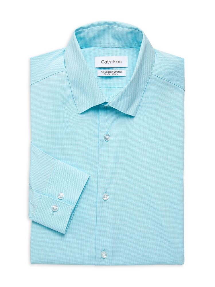 

Всесезонная классическая рубашка узкого кроя стрейч Calvin Klein, цвет Lagoon