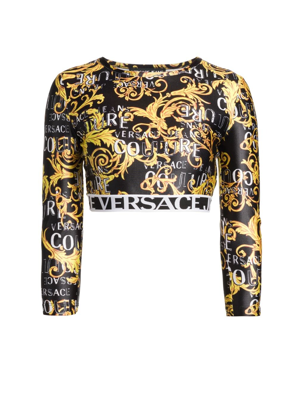 

Укороченный топ с логотипом Versace Jeans Couture, черный