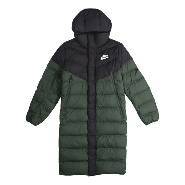 цена Пуховик Nike Sportswear Windrunner Down Fill Long hooded down Jacket Green, зеленый