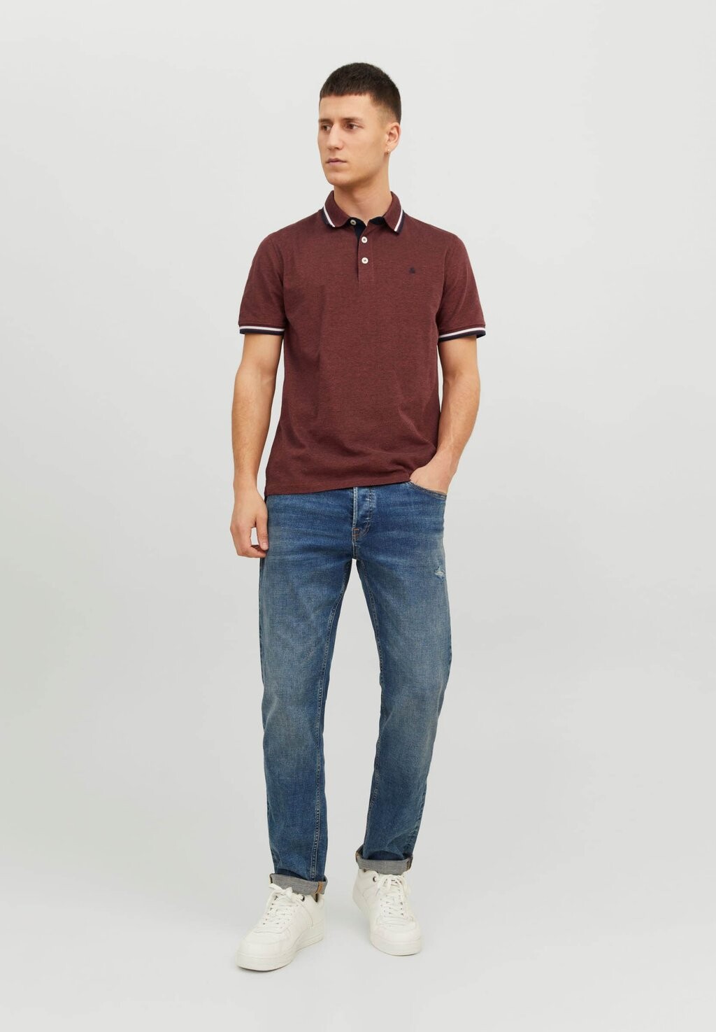 

Рубашка-поло EPAULOS SS NOOS Jack & Jones, киноварь