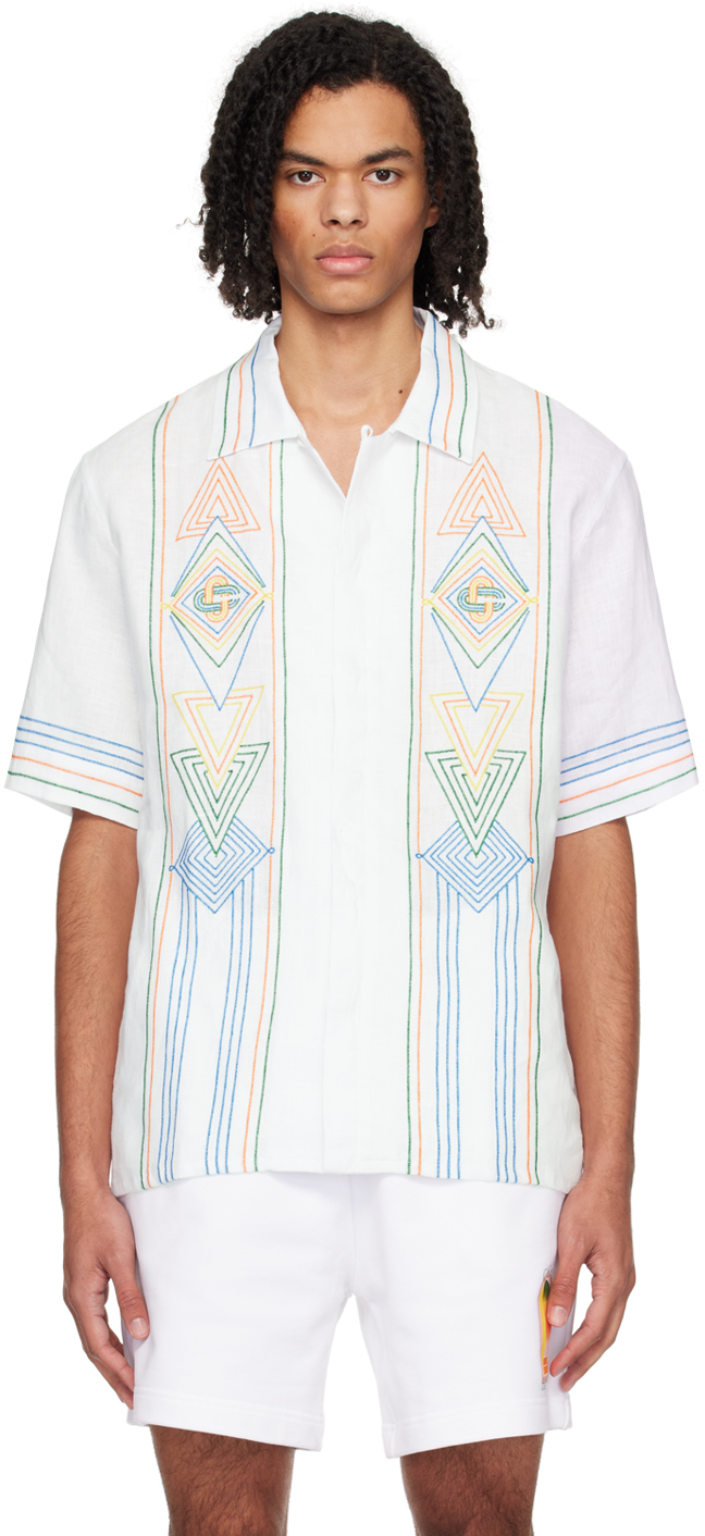 цена Белая рубашка с надписью Le Fil De La Musique Casablanca