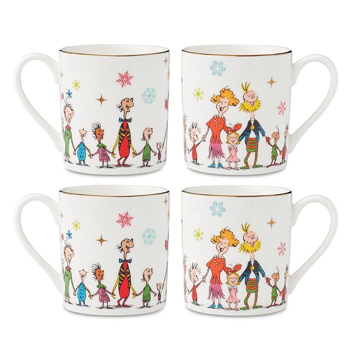 

Кружки Lenox Merry Grinchmas, набор из 4 шт, мультиколор