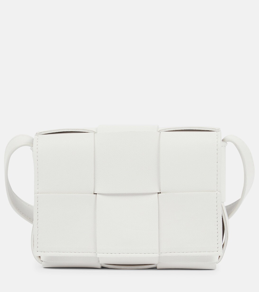 

Кожаная сумка через плечо Cassette Mini Bottega Veneta, белый