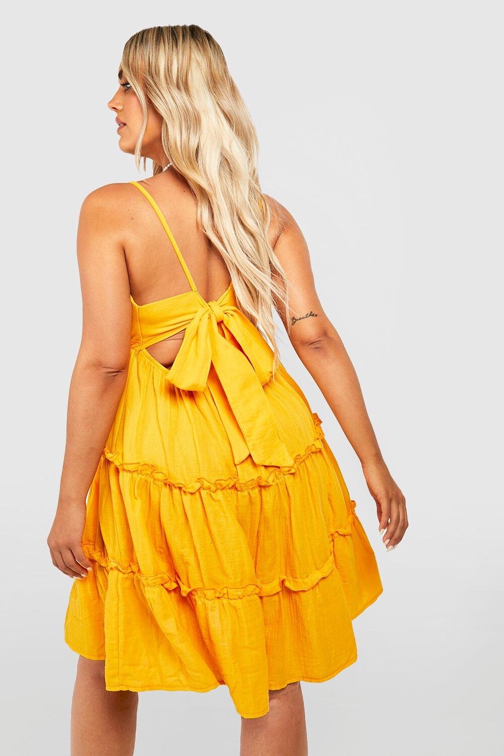 

Солнцее платье из марли и брюками Boohoo, горчичный, Желтый