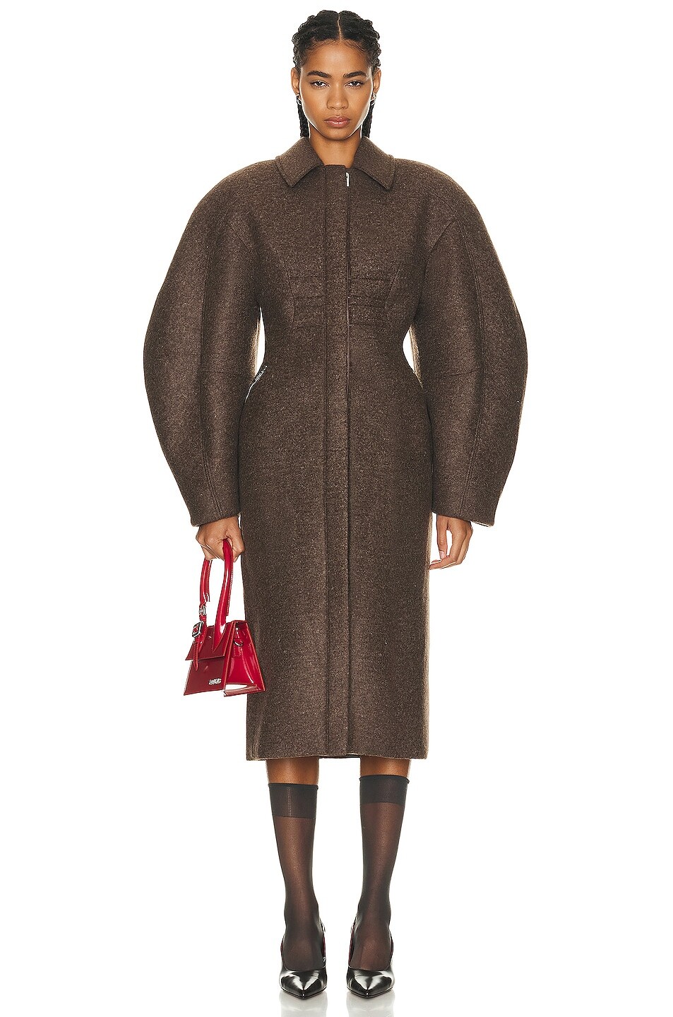 

Пальто Jacquemus Le Manteau Croissant, цвет Dark Brown