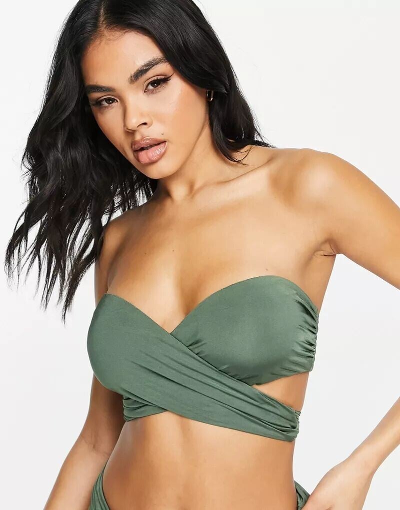 

Цвет бикини без бретелек с запахом ASOS