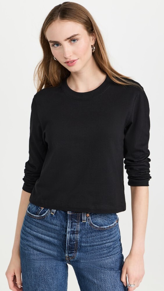 

Футболка DL1961 Baby Tee: Long Sleeve, черный