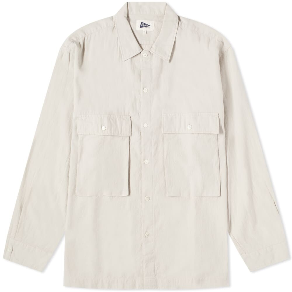 

Pilgrim Surf + Supply Иван Рубашка с нагрудным карманом, слоновая кость