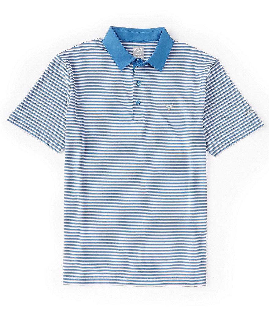 Трикотажная рубашка-поло в 3-цветную полоску Callaway, синий
