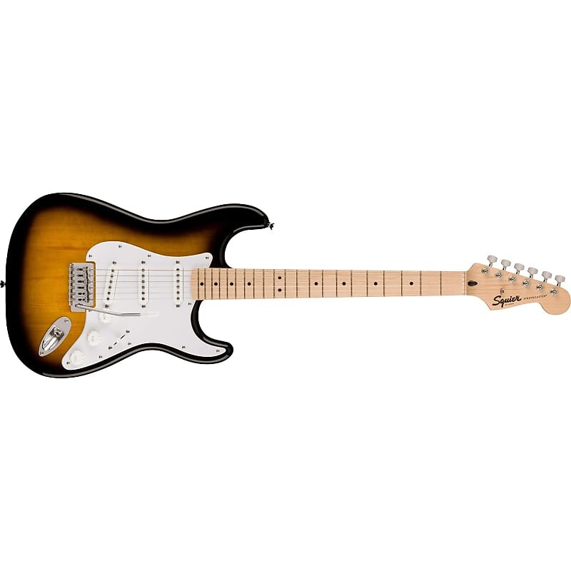 

Электрогитара Squier Sonic Stratocaster Guitar, Maple Fingerboard, White Pickguard, 2-Color Sunburst