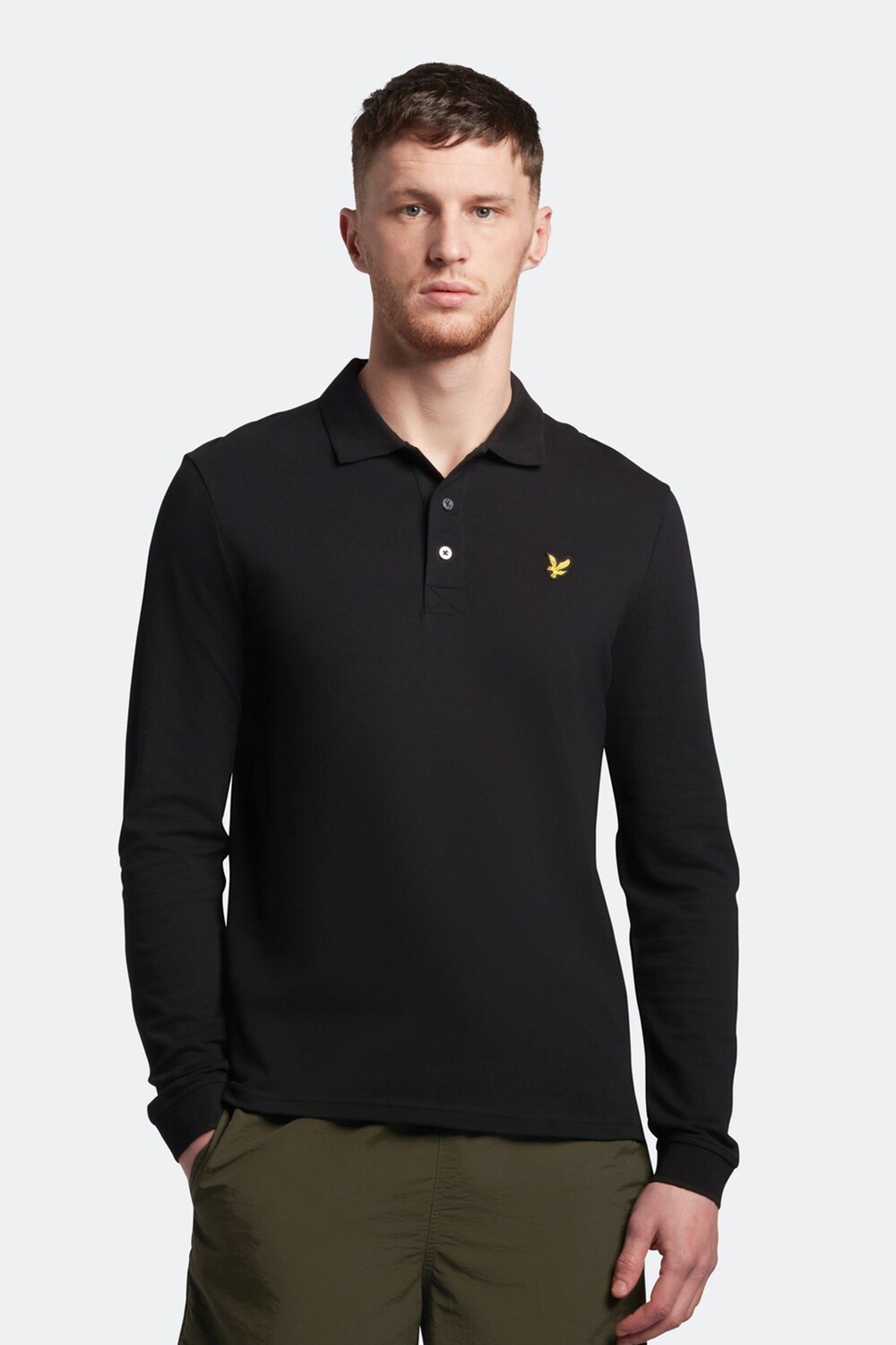 

Черная рубашка-поло с длинными рукавами Lyle & Scott, черный