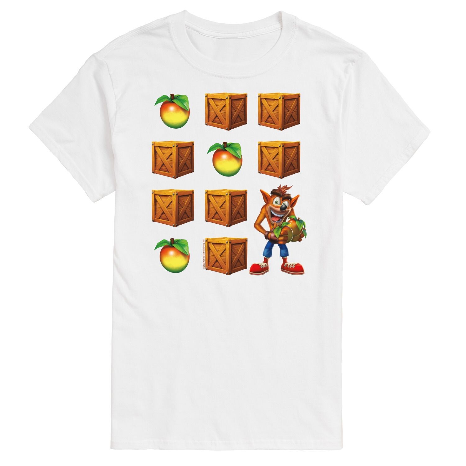 

Футболка Big & Tall Crash Bandicoot Wumpa Crates Licensed Character, белый