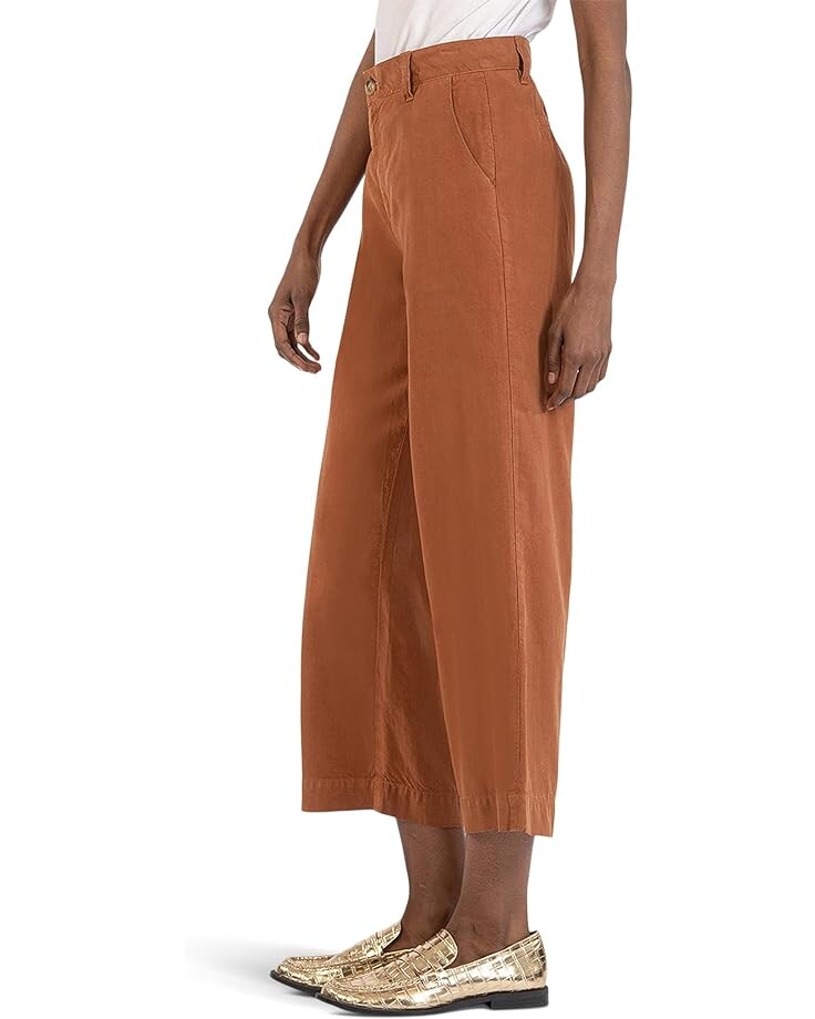 

Брюки KUT from the Kloth Charlotte Crop Wide Leg Trousers, цвет Chestnut