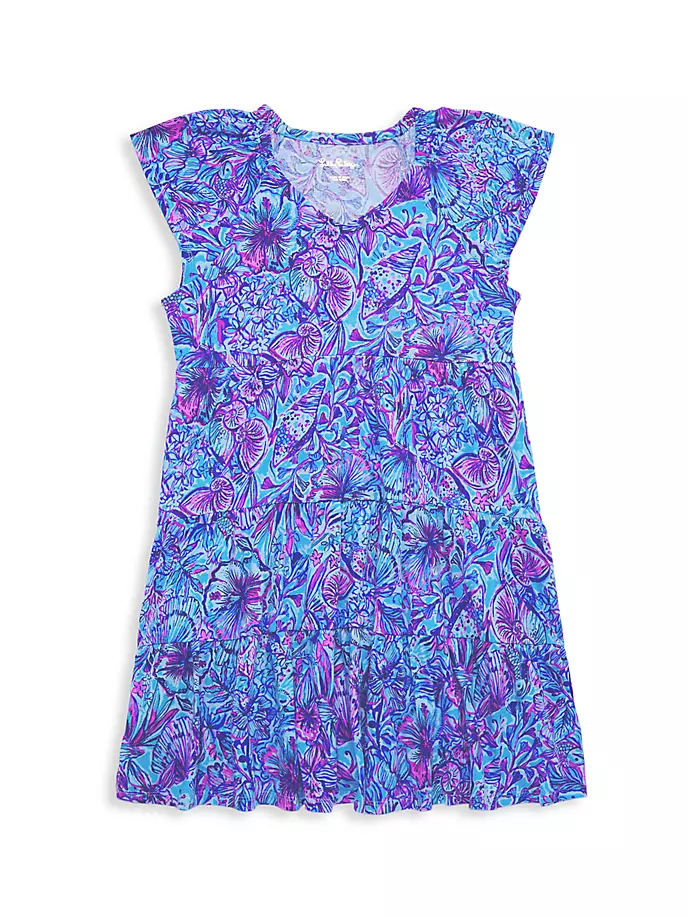 

Мини-платье кавай для маленьких девочек и девочек Lilly Pulitzer Kids, цвет breakwater blue shells n bells