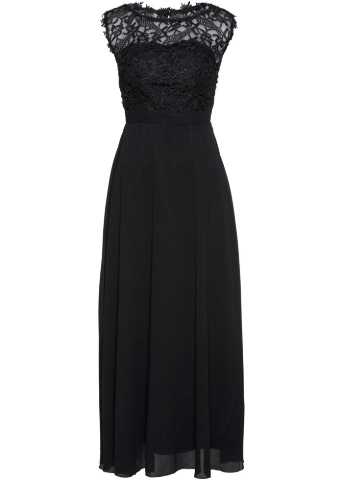 Вечернее платье макси с кружевом Bpc Selection, черный