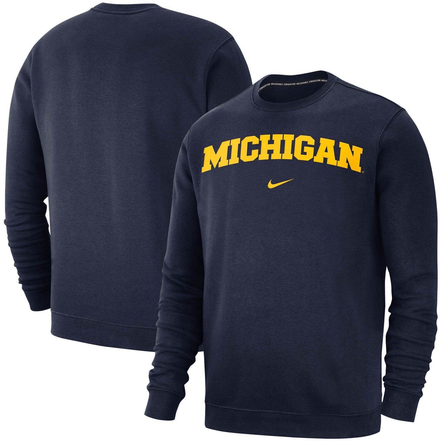 

Мужской флисовый свитшот темно-синего цвета Michigan Wolverines Club Nike, Синий
