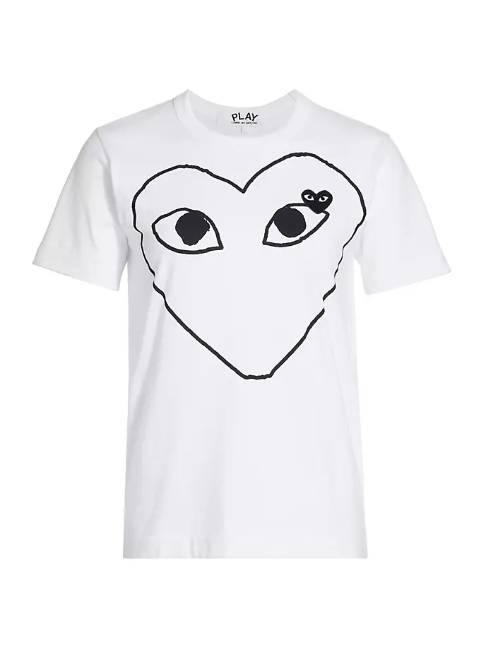

Хлопковая футболка с сердечками и глазами Comme Des Garçons Play, белый