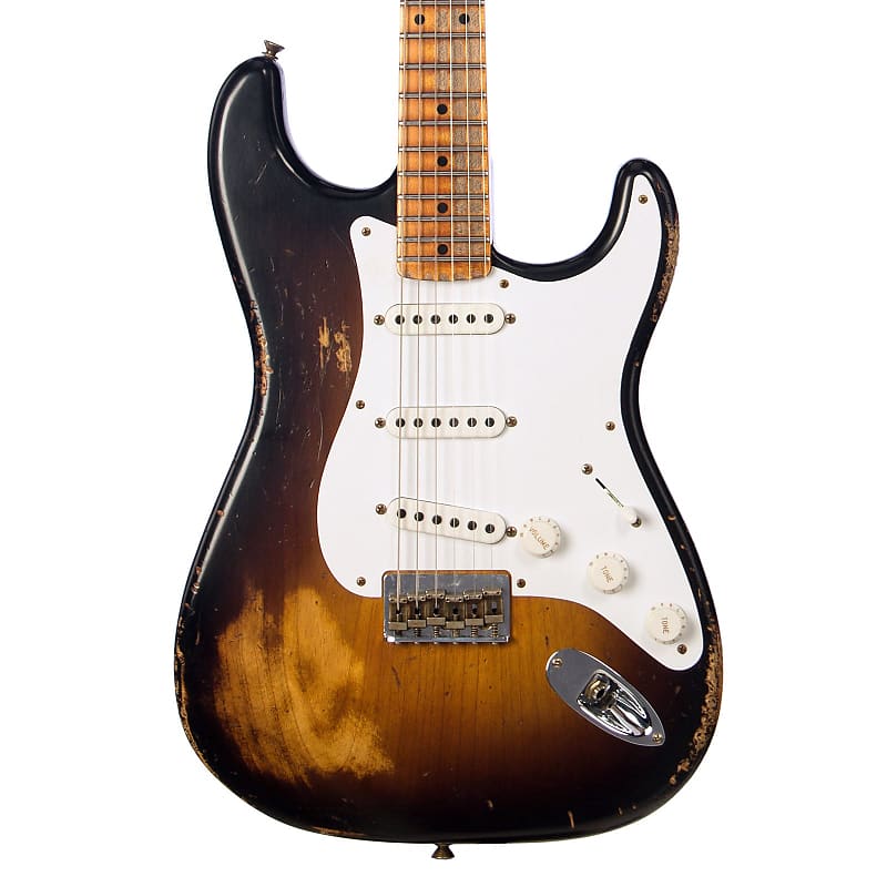 Электрогитара Fender Custom Shop Limited Edition 70th Anniversary 1954 Stratocaster Hardtail Heavy Relic - Wide Fade 2 Tone Sunburst - 1 off Electric Guitar NEW!