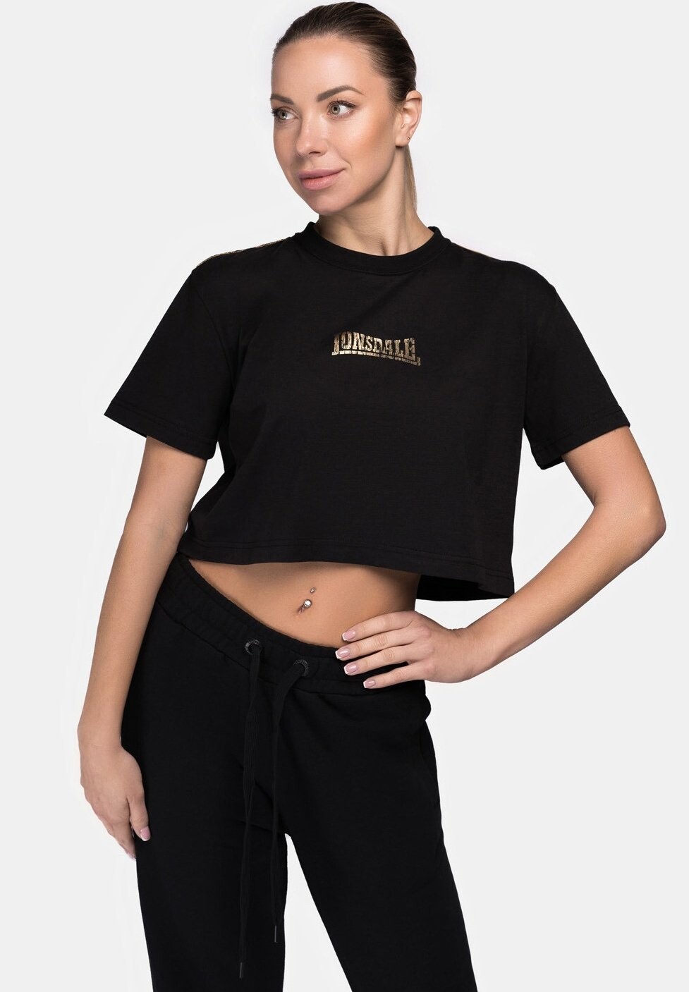 

Футболка базовая CROPPED AULTBEA Lonsdale, цвет black gold