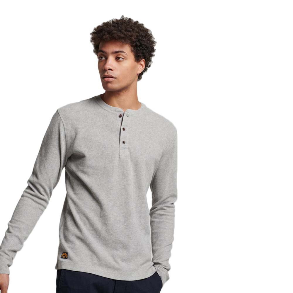 

Футболка Superdry Waffle Henley, серый