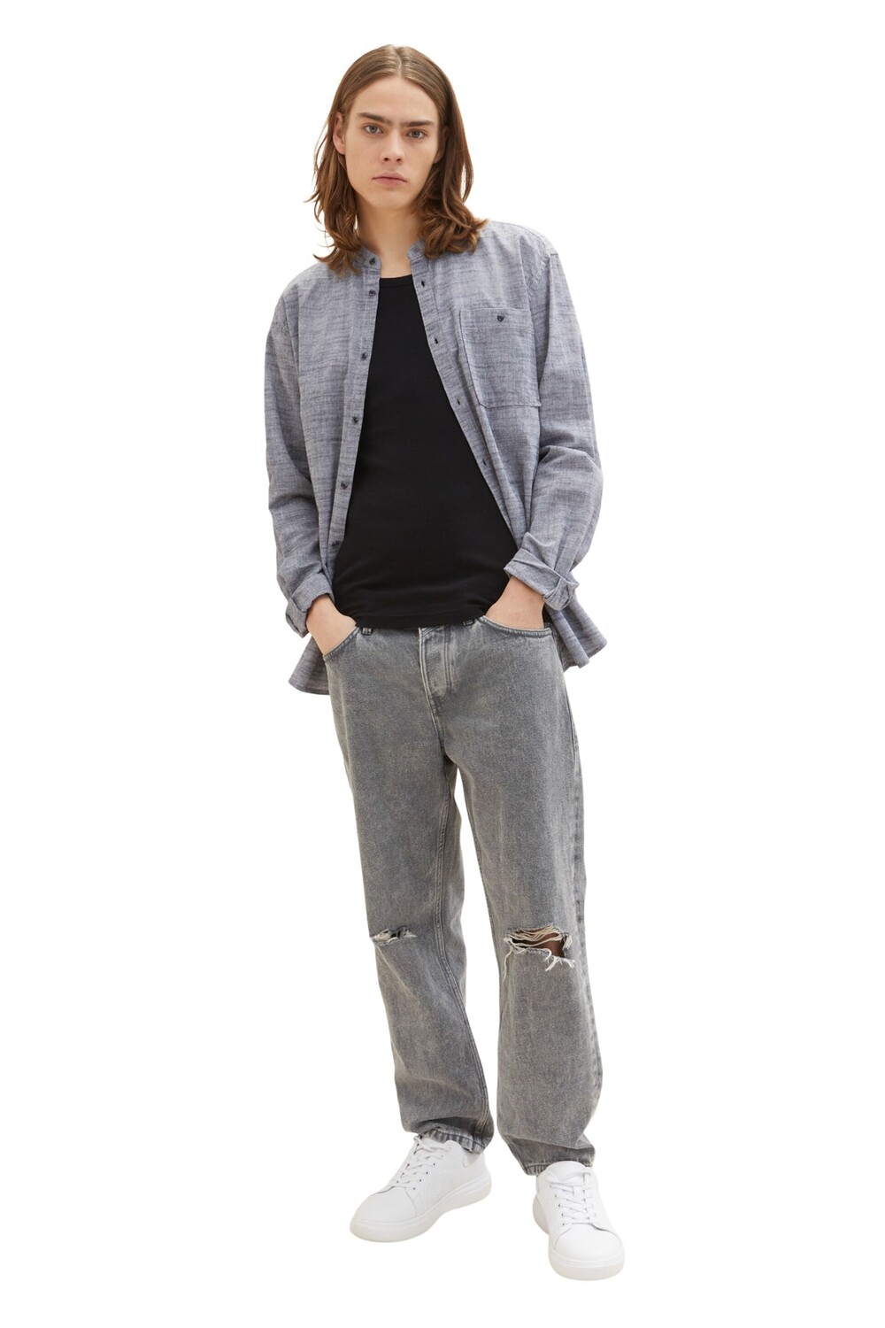 

Рубашка – черная – стандартного кроя Tom Tailor Denim, черный